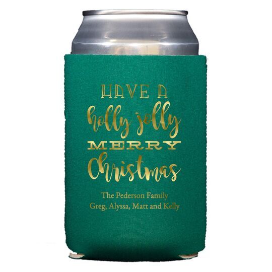 Holly Jolly Christmas Collapsible Koozies
